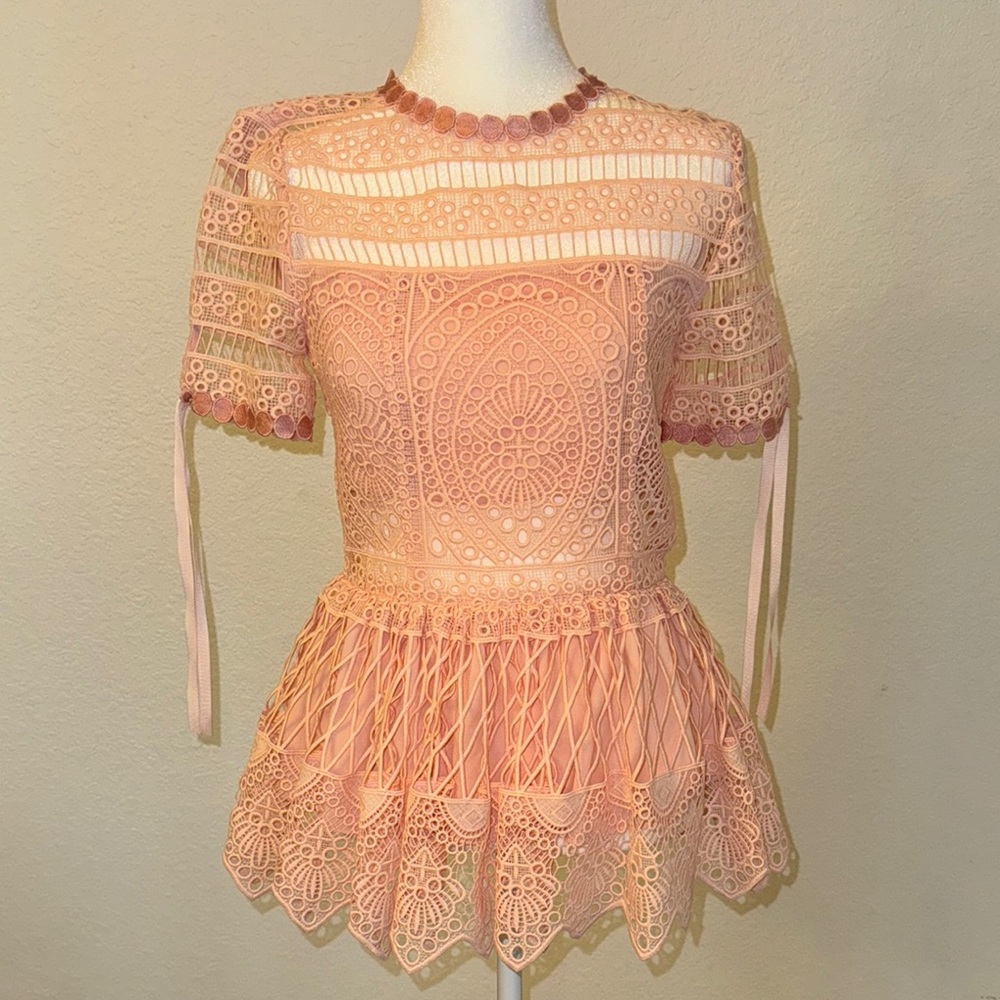 Alexis Pink Asymmetrical Ruffled Blouse